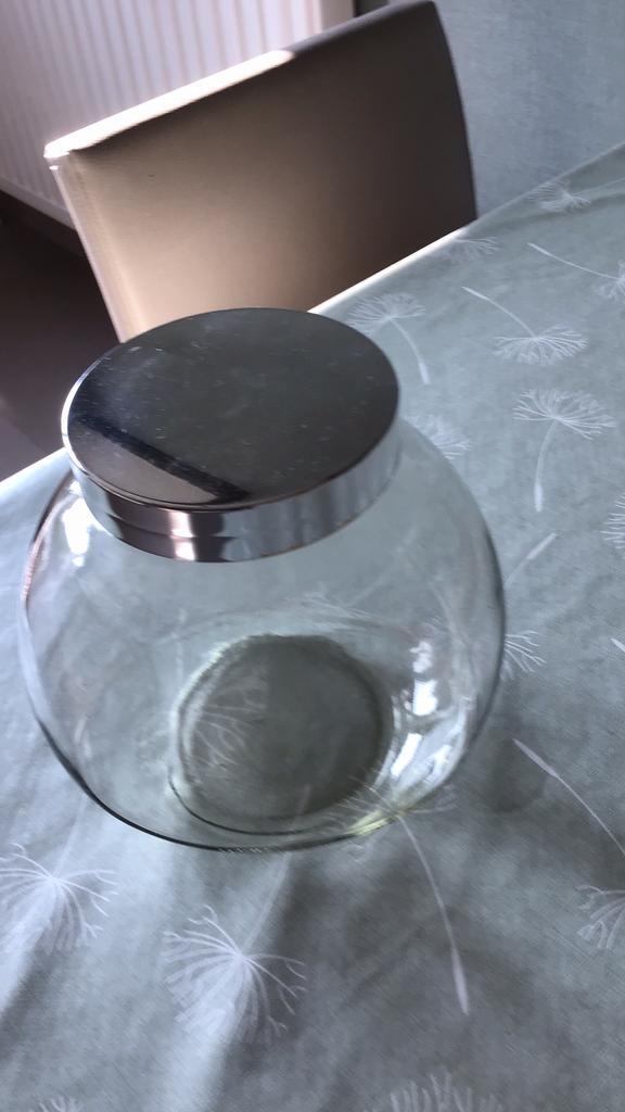 Grand bocal avec couvercle,  1,2 l,peut servir de petit vase, Ophalen, Zo goed als nieuw