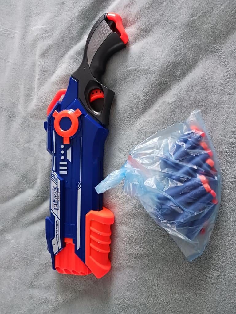 Nerf Blaze storm Manuel soft bullet gun, Ophalen of Verzenden, Gebruikt
