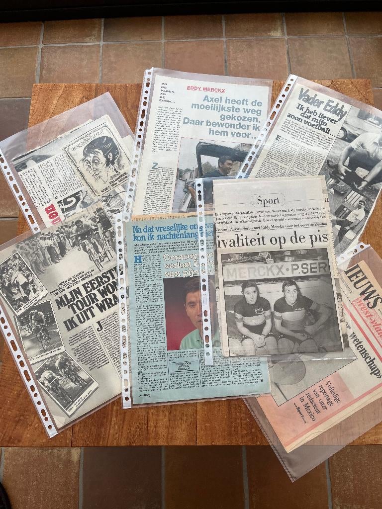Zestal artikels Eddy Merckx -Jaren 80/90, Verzenden, Gelezen, Lopen en Fietsen