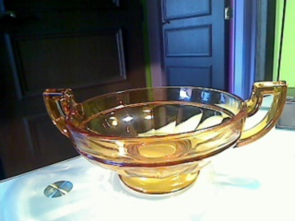Prachtige oude fruitboom in amberkleurig glas, Ophalen of Verzenden