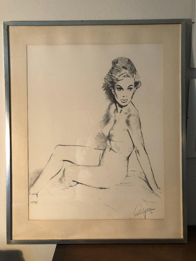 Tekening naakte vrouw, Ophalen