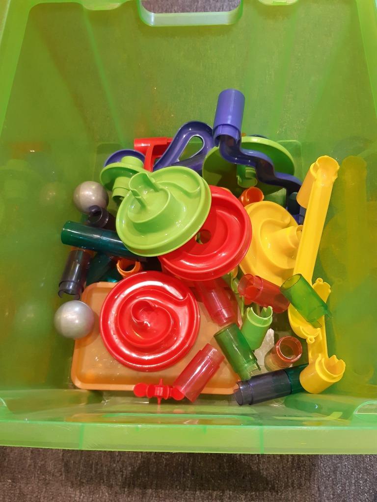 plastic knikkerbaan, Ophalen, Gebruikt, Ontdekken