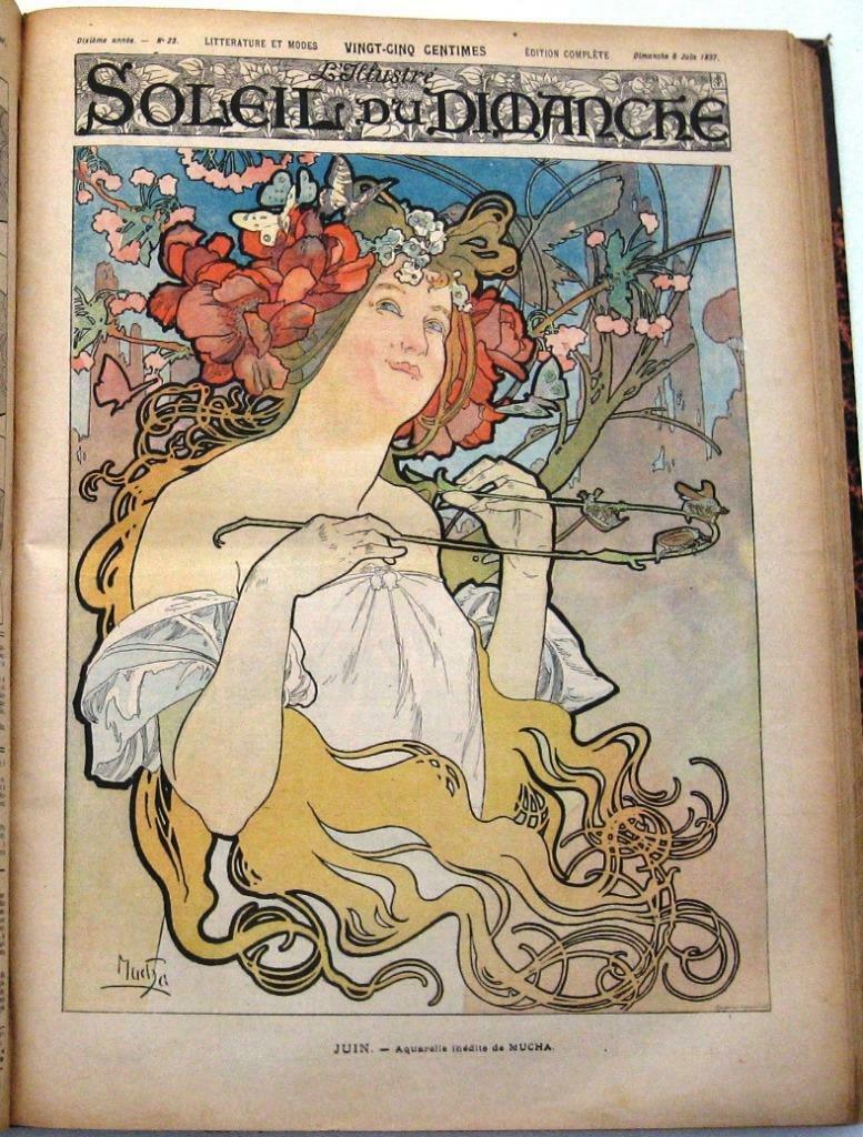 [Alfons Mucha] 1897 Le Soleil du Dimanche Année Belle Epoque, Enlèvement ou Envoi