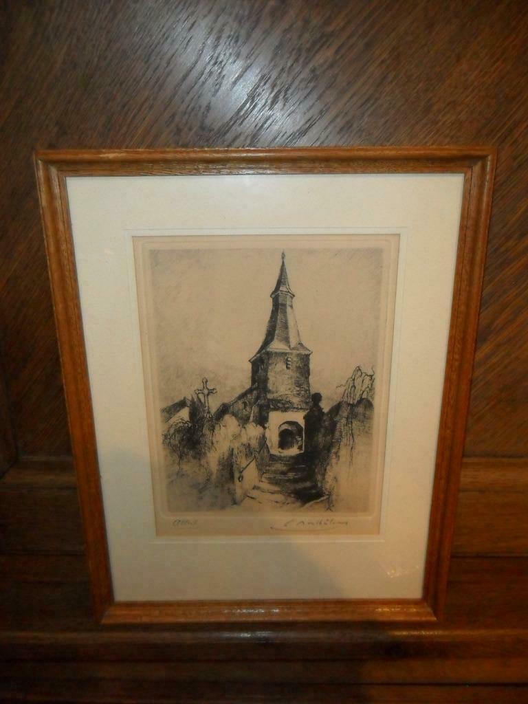 Eau forte de Camille Barthélemy ( St Mard, Virton 1890-1961), Antiquités & Art, Enlèvement ou Envoi
