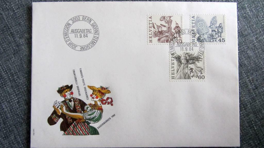 FIRST DAY COVER- THEMA EUROPA- ZWITSERLAND  1984, Ophalen of Verzenden, Gestempeld