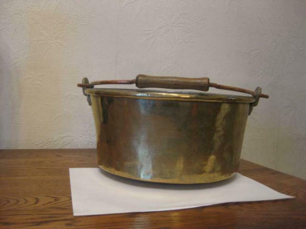 Ancien chaudron en cuivre jaune (étamé), Enlèvement, Cuivre