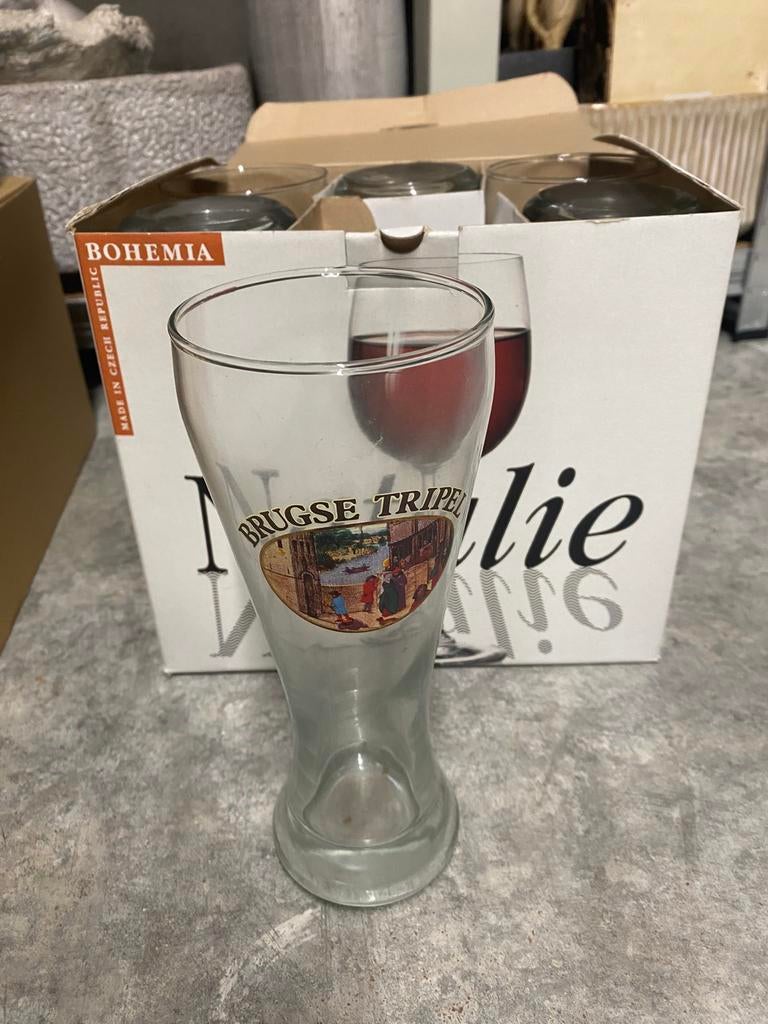 Zeldzame Brugse Tripel bierglazen, Enlèvement ou Envoi, Comme neuf