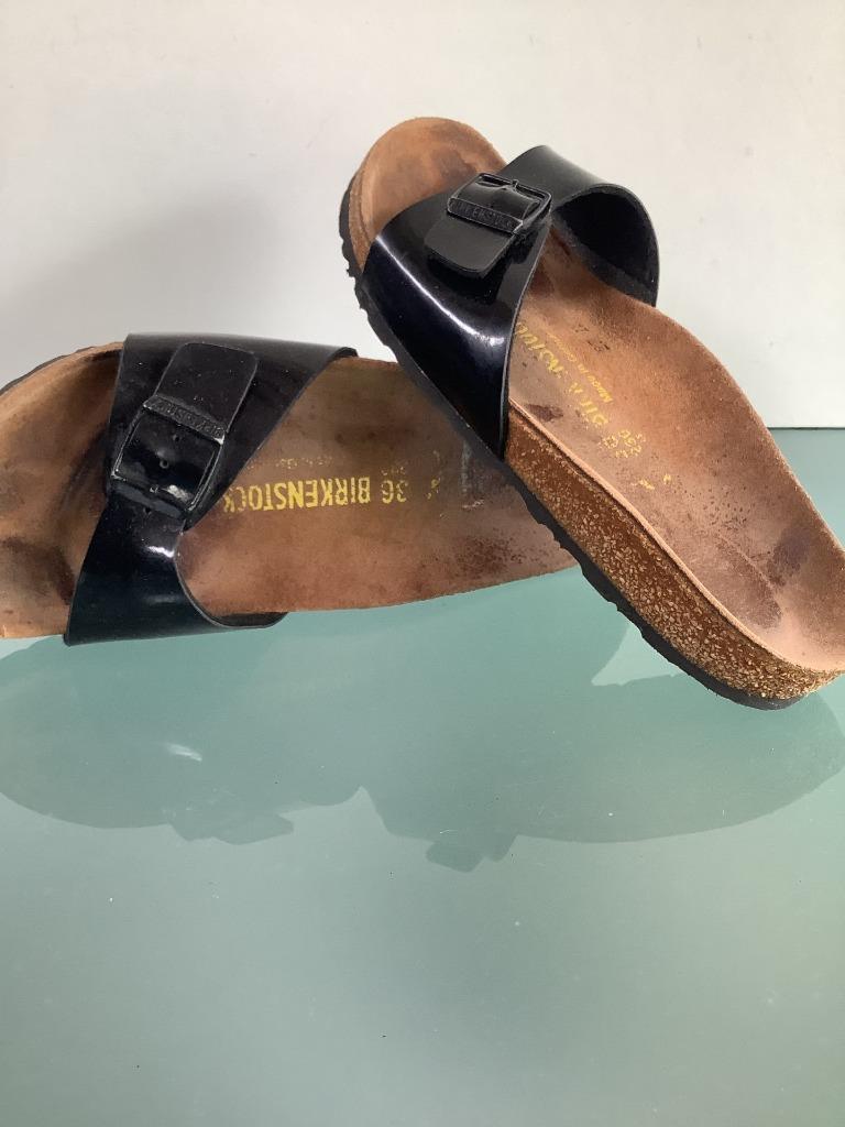 Livraison gratuite | Chaussons noirs Birkenstock Madrid 36, Comme neuf, Envoi, Birkenstock, Sandales de bain