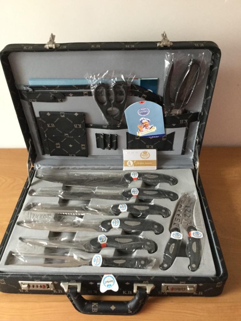 Messenset Kaiserbach van roestvrijstaal in mooie koffer, Maison & Meubles, Cuisine | Couverts, Enlèvement ou Envoi