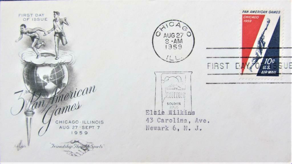FIRST DAY COVER- U.S.A.- 3TH PAN AMERICAN GAMES., Ophalen of Verzenden, Gestempeld, Sport