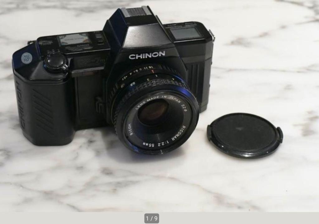 Chinon CP-7m avec support Ricoh Riconar 55 mm/f/2.2 PK, Enlèvement ou Envoi, 1980 à nos jours, Appareils photo