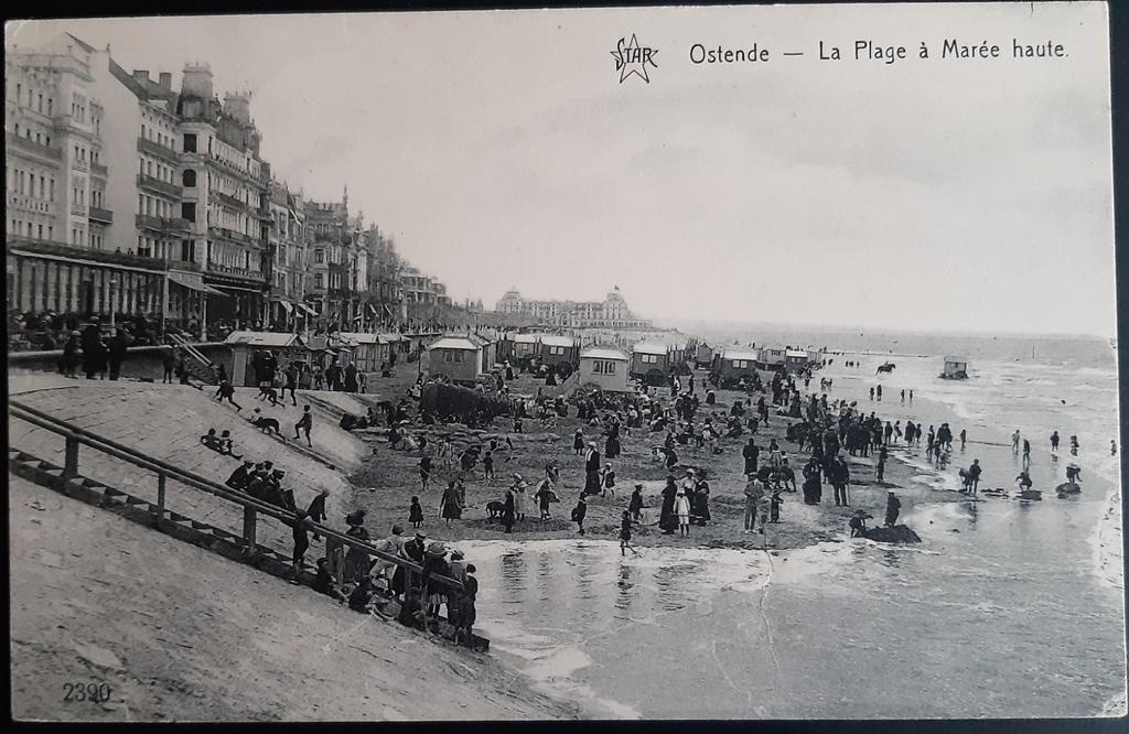 Oostende OSTENDE la plage sur Maree haute STRAND, Ophalen of Verzenden