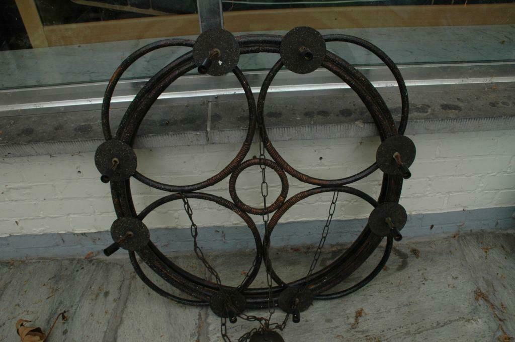 UNIEKE ANTIEKE LUSTER - (MODEL "THONET" - GEBOGEN HOUT), Ophalen