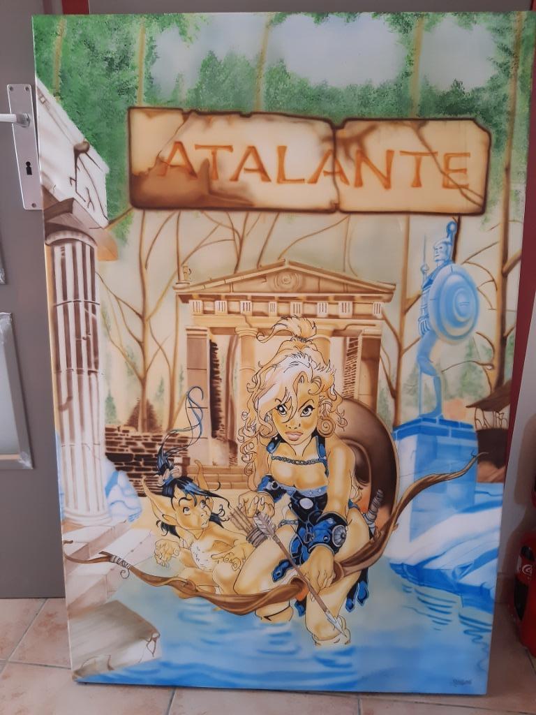 Airbrush schilderij naar de fantasy strip Atalante Het Pact, Antiek en Kunst, Kunst | Schilderijen | Modern, Ophalen