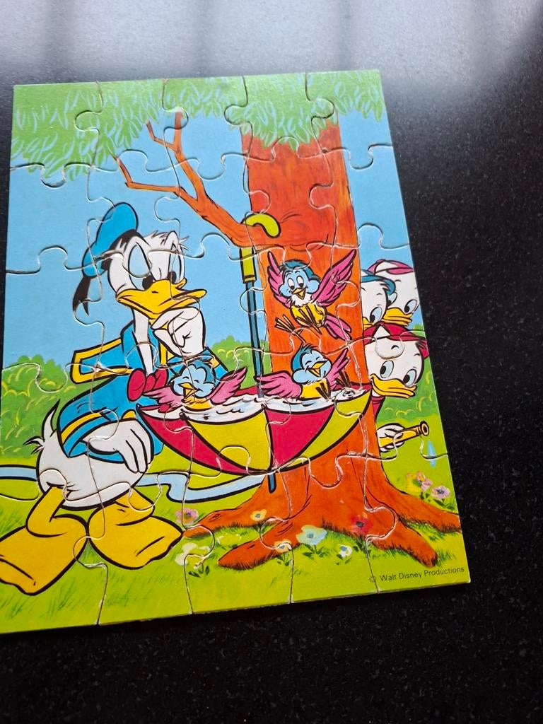 Houten disney puzzel Donald duck, Gebruikt, 10 tot 50 stukjes, Ophalen of Verzenden, Van hout