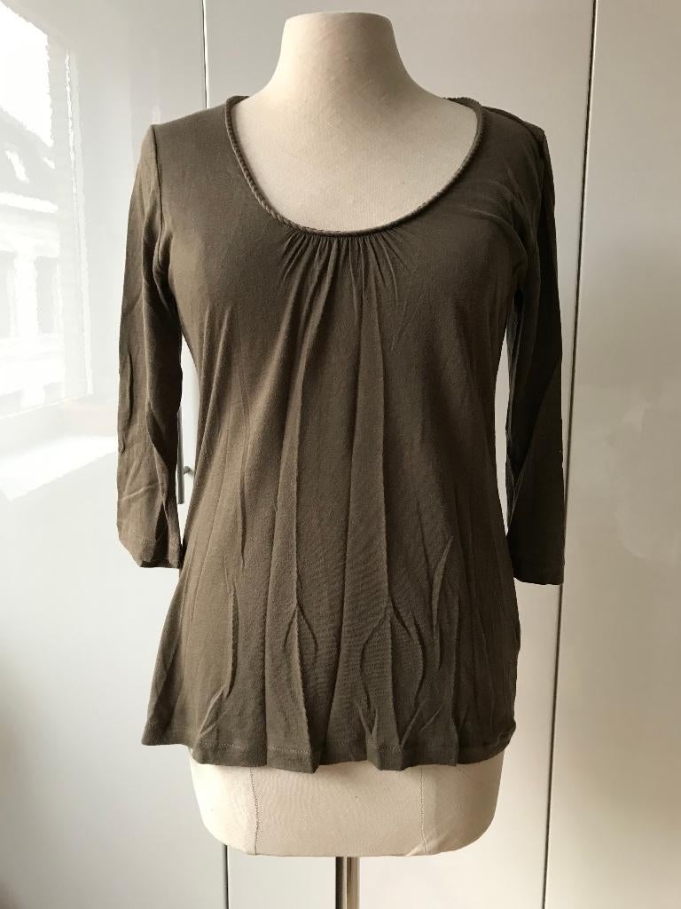 Khaki T-shirt Lange Mouwen, Kleding | Dames, T-shirts, Ophalen of Verzenden, Lange mouw, Maat 36 (S), Geen merk