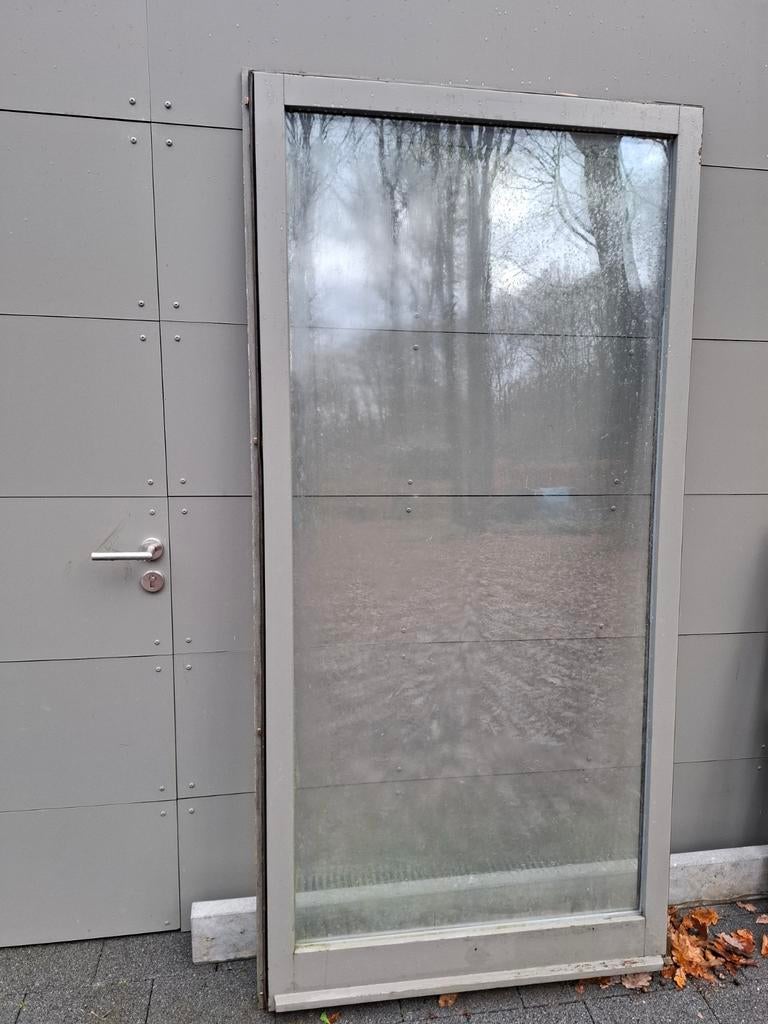 chassis d'une porte fenêtre en  bois d'Afzelia, Ophalen, Gebruikt
