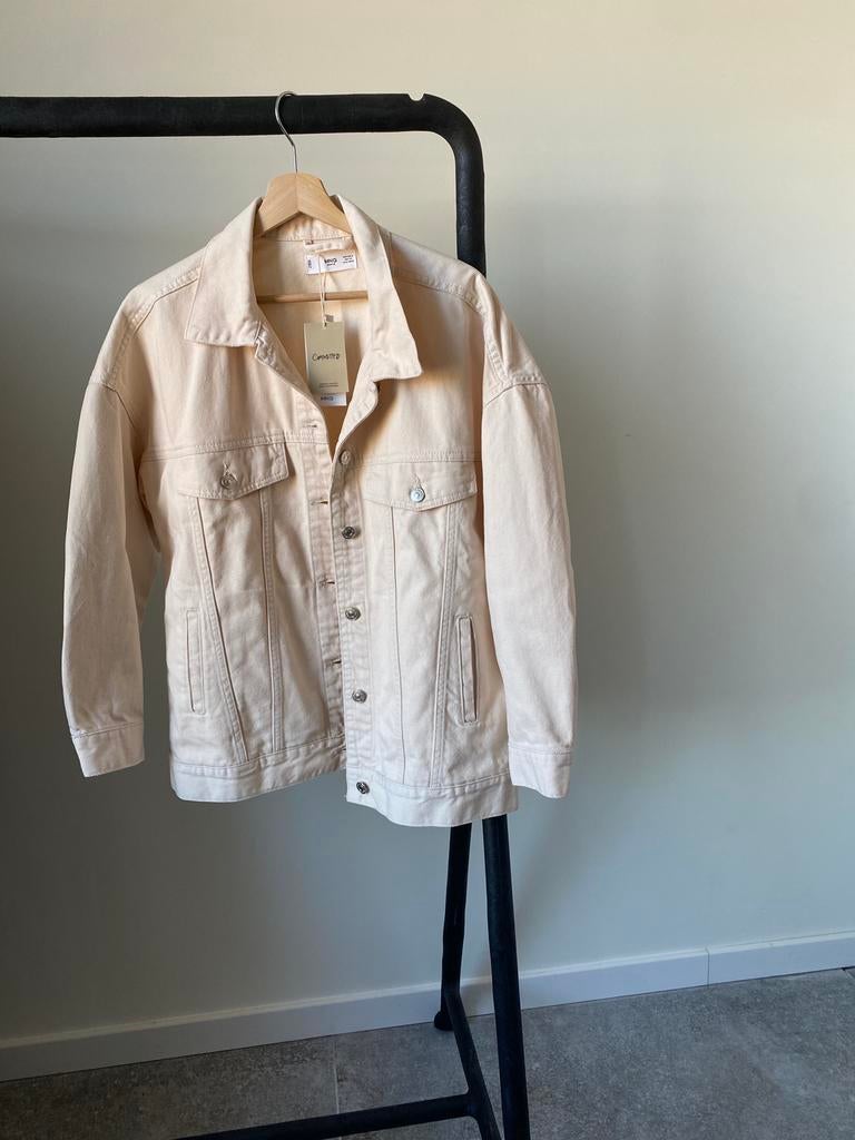 Jeansjas met prijskaartje, Ophalen, Mango, Beige, Nieuw