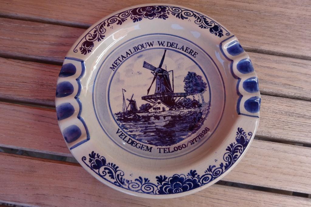 asbak cendrier Delfts Blauw Veldegem - Zedelgem (W. Delaere), Ophalen of Verzenden