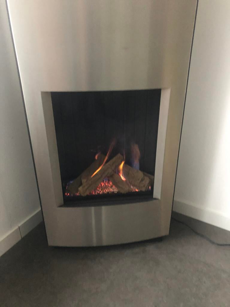 ACIER INOXYDABLE Foyer au gaz Zagan, Enlèvement, Comme neuf, Cheminée au gaz