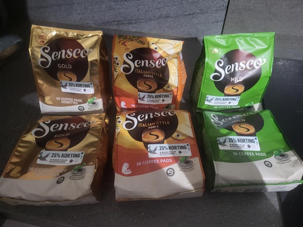 Senseo coffee pads (6x36 pads, verschillende sterktes), Elektronische apparatuur, Ophalen of Verzenden, Nieuw