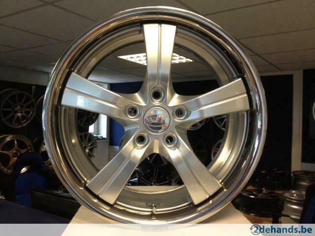 IN STOCK: NIEUWE set 17 inch 5x112 sportvelgen + RVS  rand, Auto-onderdelen, Banden en Velgen, Velg(en), Zomerbanden, 17 inch