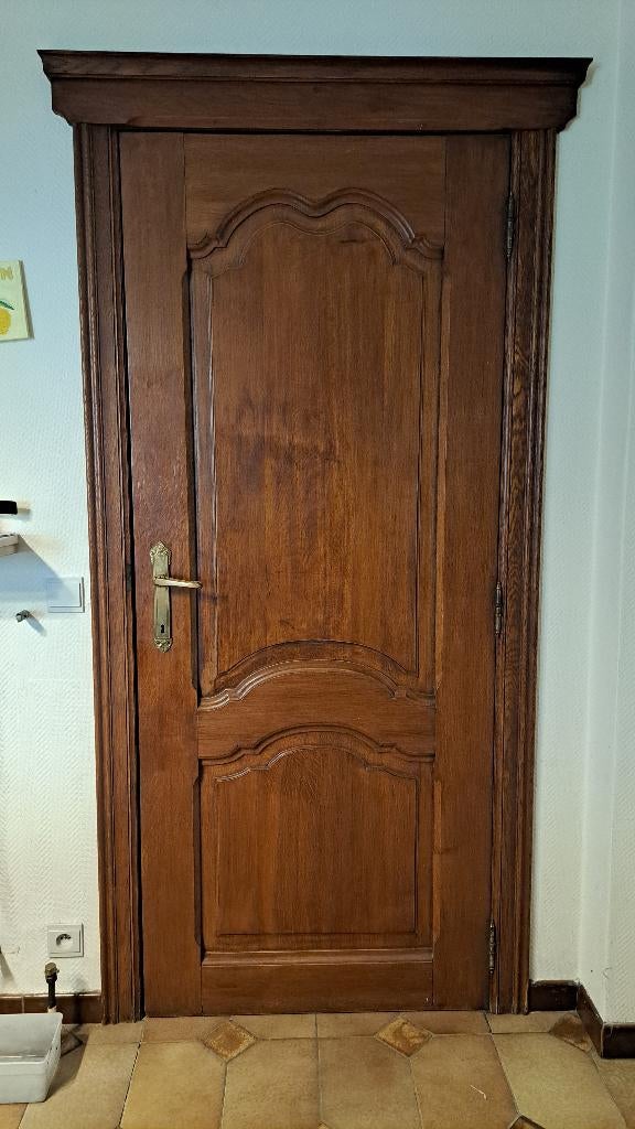 Eiken deuren, Ophalen, 80 tot 100 cm, Binnendeur, Zo goed als nieuw