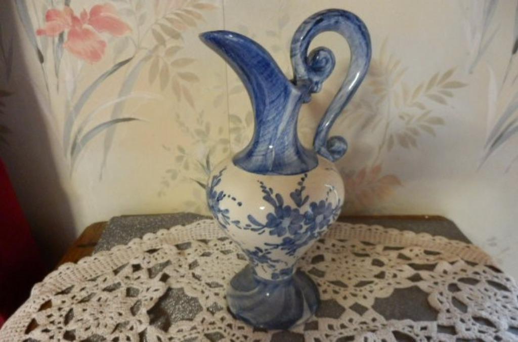 (56) -cruche bleue et blanche, Enlèvement ou Envoi, Comme neuf, Bleu, Autres matériaux