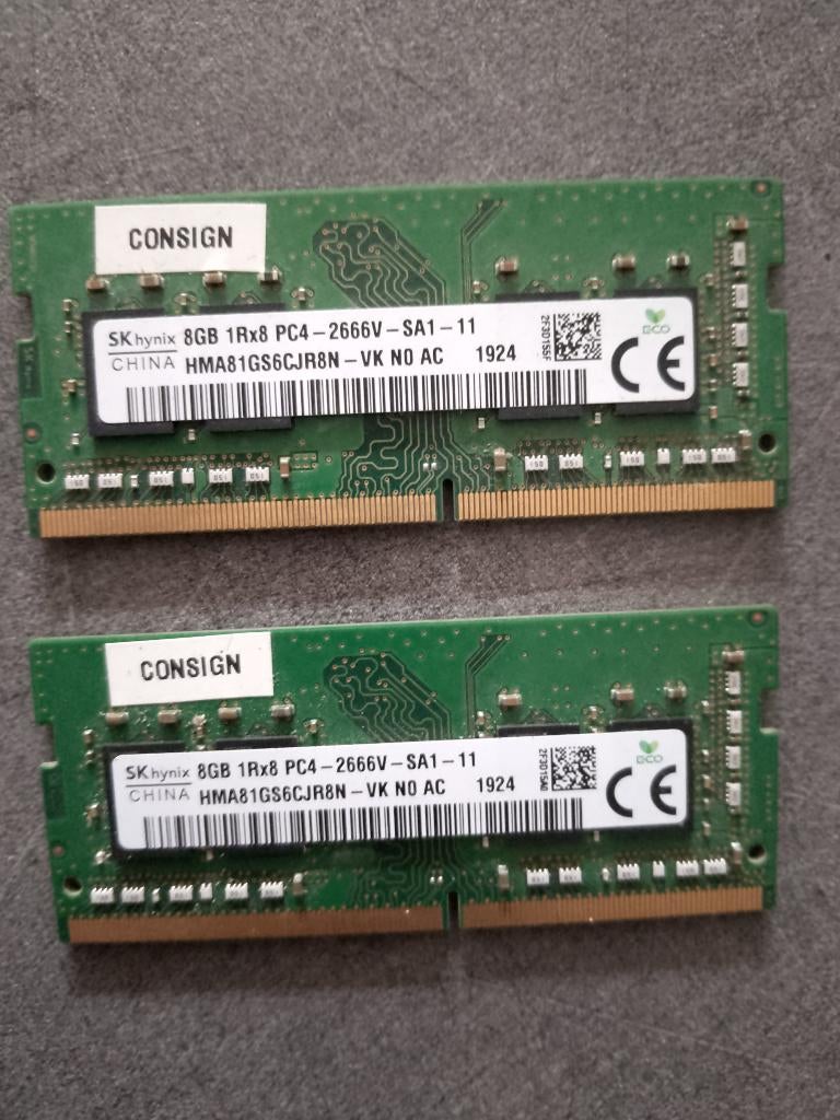 Mémoire So-DIMM 16GB DDR4 2666MHz SK Hynix,  (2*8Gb), Enlèvement ou Envoi, DDR4, Comme neuf, Laptop