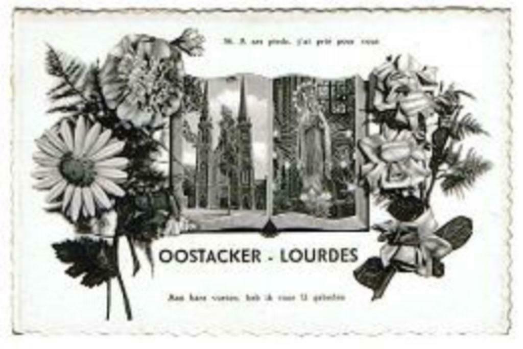 zeer oude prentkaart Oostakker-Lourdes, Enlèvement ou Envoi, Non affranchie, Flandre Orientale