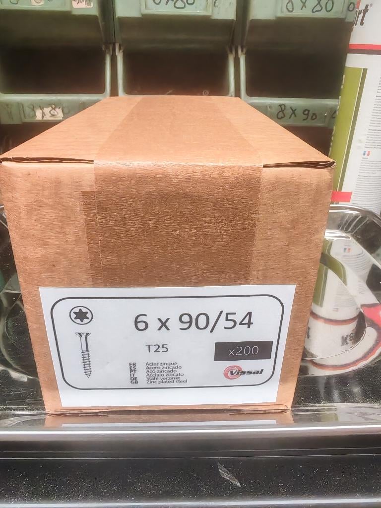 Visserie boite de 200 vis à bois torx tx 6x90, Enlèvement ou Envoi, Neuf