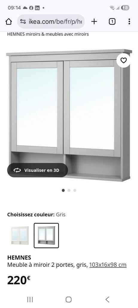 2 meubles de salle de bain HEMNES, Enlèvement ou Envoi, Comme neuf