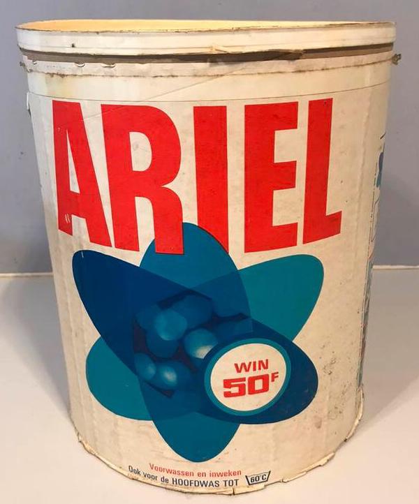 Boîte de poudre Ariel année 60-70, Enlèvement, Utilisé