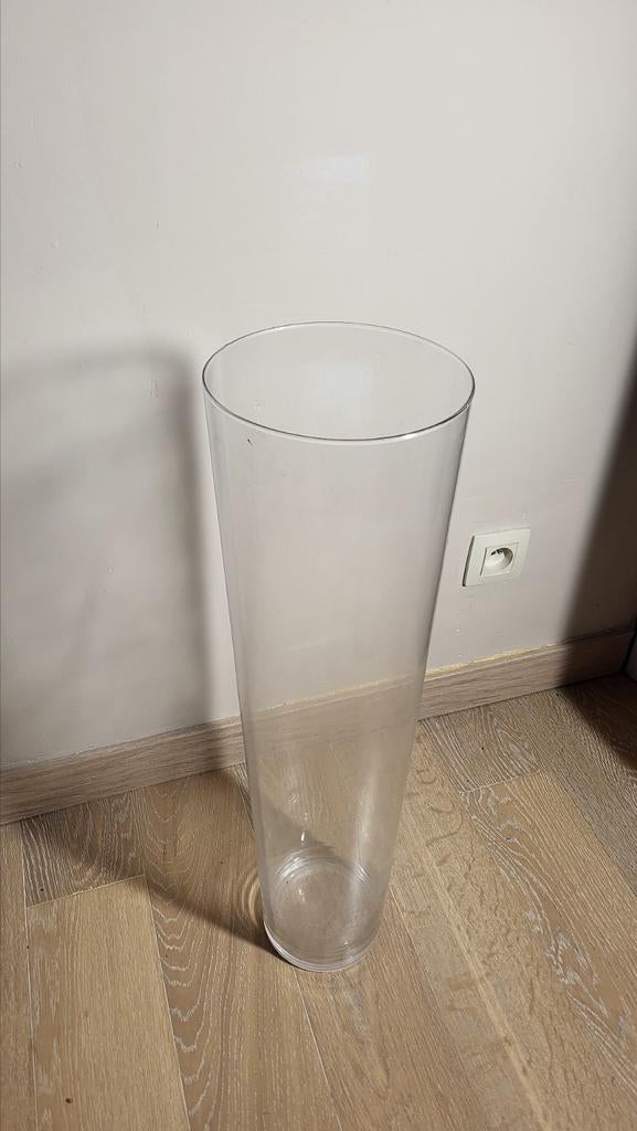 Grand vase cylindrique transparent, Enlèvement, Comme neuf, Verre