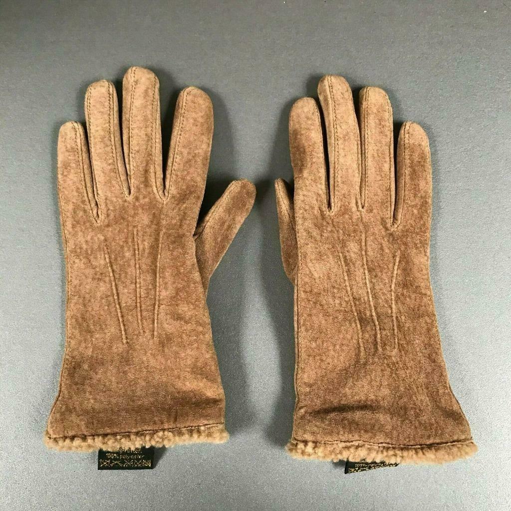 Paar beige vintage leren handschoenen, Sans marque, Ophalen of Verzenden, Gedragen, Handschoenen