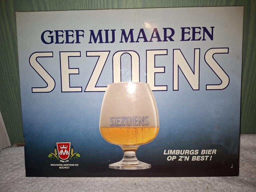 reclame plaat Sezoens, begin 2000, Ophalen of Verzenden, Nieuw, Reclamebord
