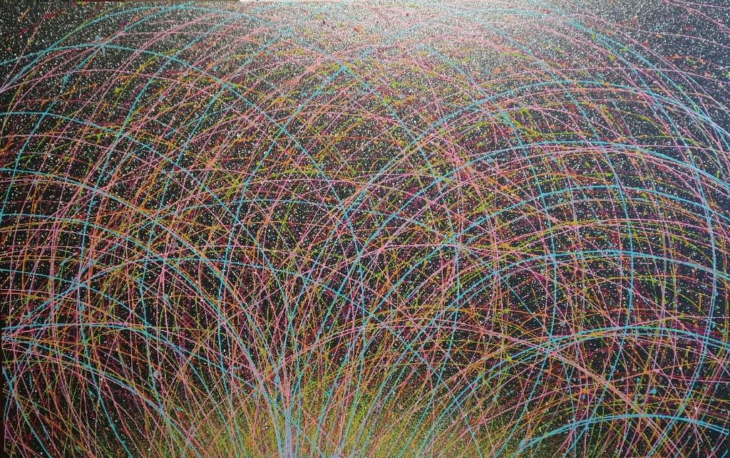 Jean Cat  schilderij abstract. 95 x 150 cm, Ophalen