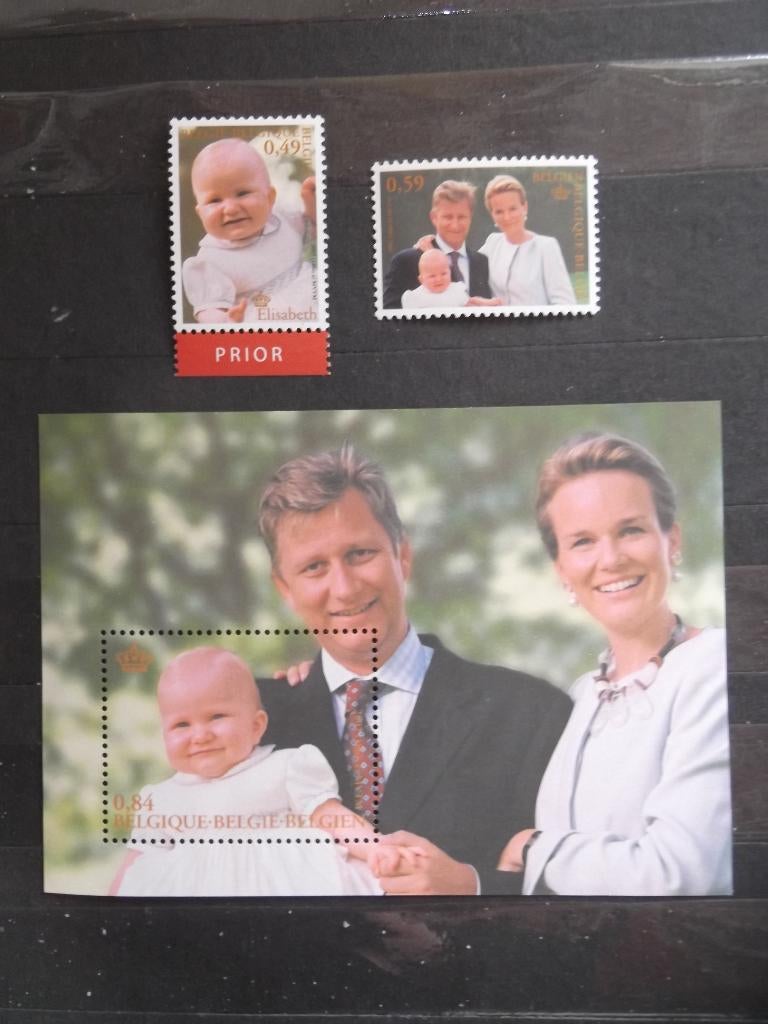 3098-99+BL97 Prinses Elisabeth 1j - Princesse Elisabeth 1 an, Postzegels en Munten, Ophalen of Verzenden, Postfris, Frankeerzegel