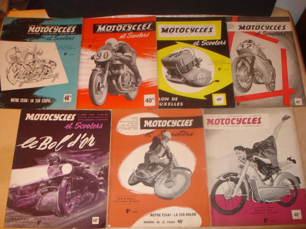 MOTOCYCLES Lot N°1 de 7 Anciennes Revues 1954, Enlèvement ou Envoi, Utilisé, Général