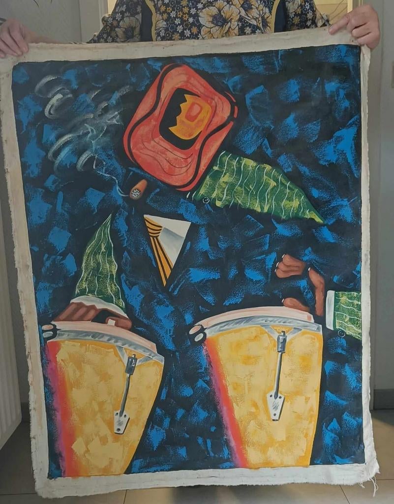 Schilderij congaspeler, Muziek en Instrumenten, Ophalen