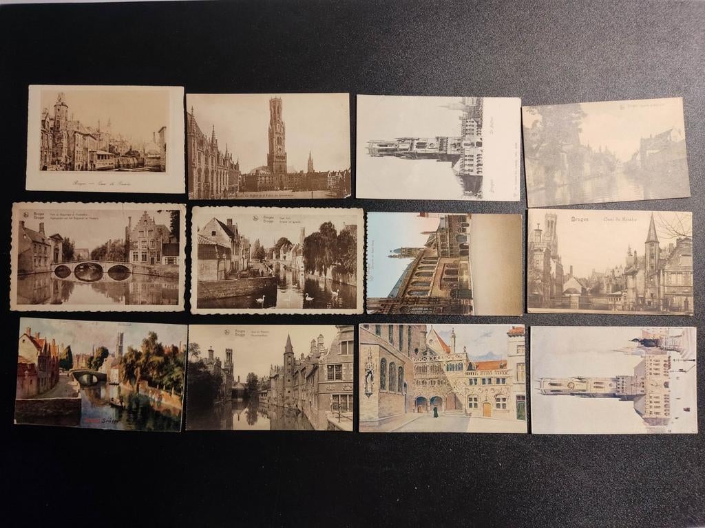 12 cartes postales anciennes Bruges Bruges, Collections, Enlèvement ou Envoi, Non affranchie, Flandre Occidentale
