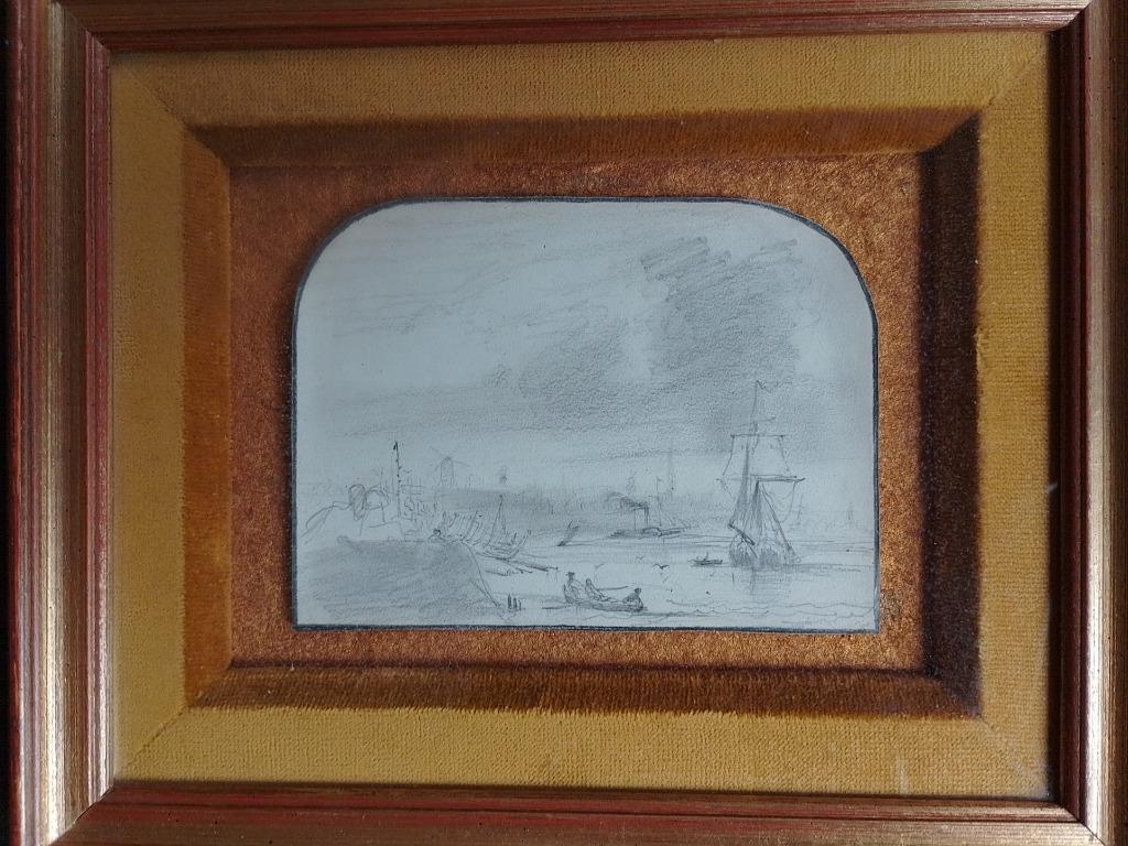 t a Johannes H B Koekkoek  Tekening Riviergezicht, Antiek en Kunst, Kunst | Tekeningen en Fotografie, Verzenden