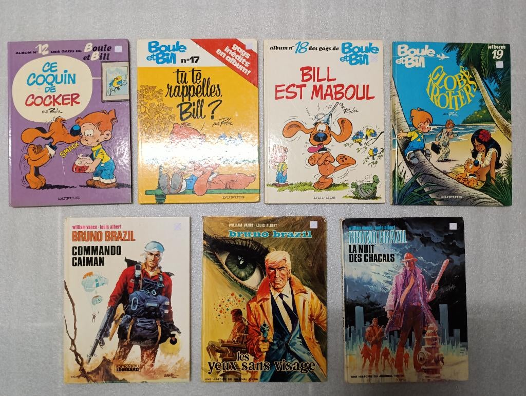 BD Boule et Bill 12 17 18 19 Bruno Brazil 2Caï 3 Yeux 5 Nuit, Enlèvement ou Envoi, Utilisé