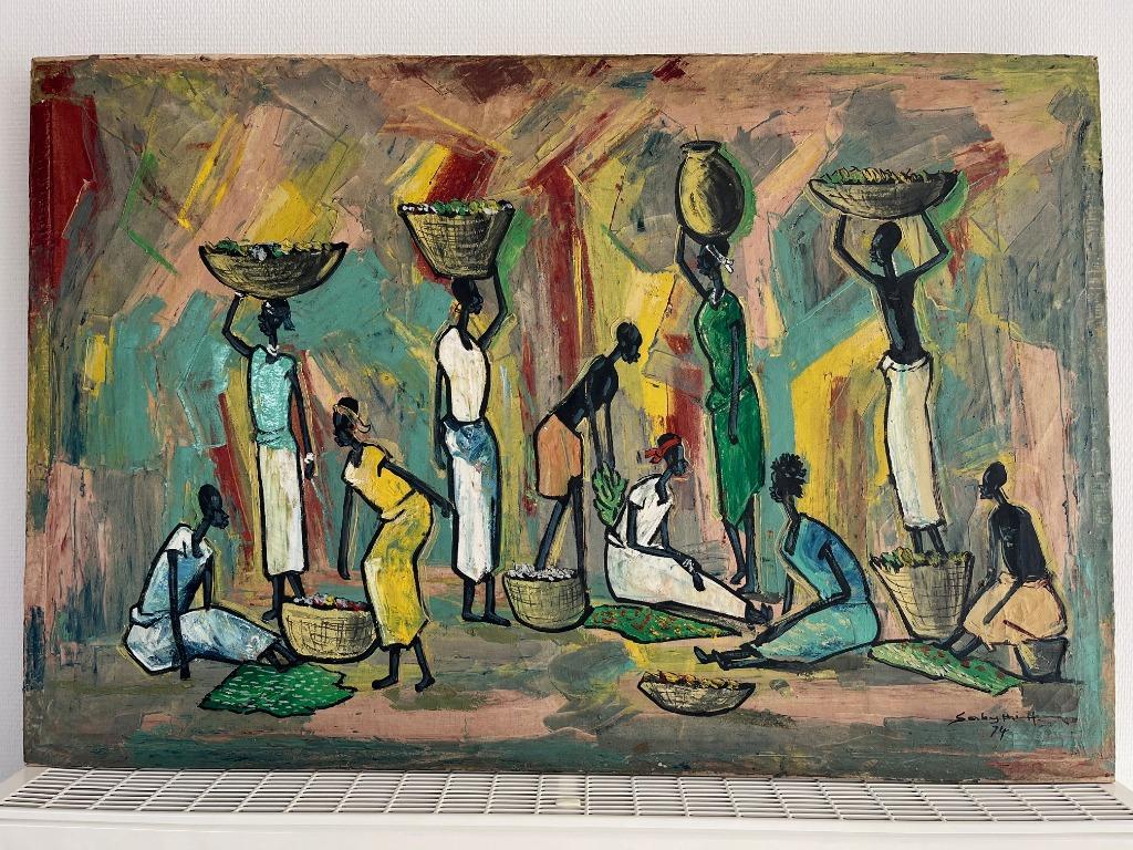 Well known artist Sabythi. H - Congo, Antiek en Kunst, Ophalen