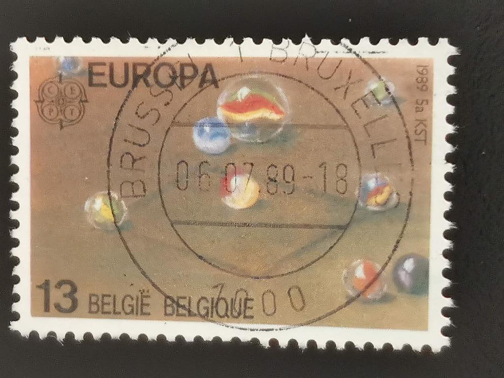 Belgie 1989 - Europa - kinderspelen - knikkers, Ophalen of Verzenden, Gestempeld, Europa