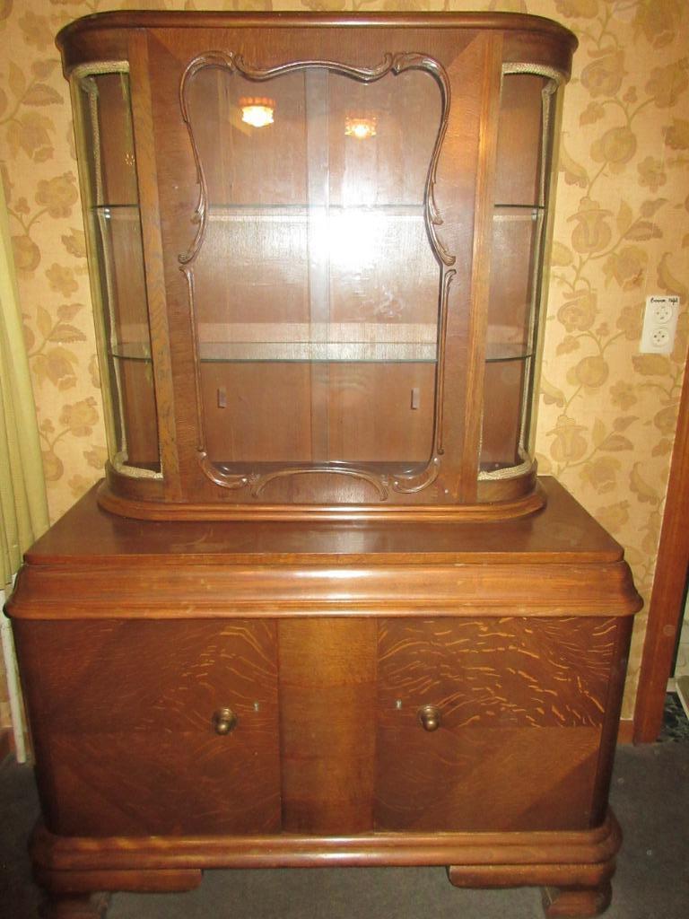 vintage eiken vitrinekast, Ophalen