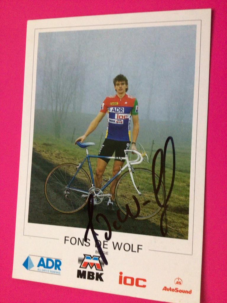 Wielerkaart 1987 team adr fons de wolf signe, Verzenden, Zo goed als nieuw