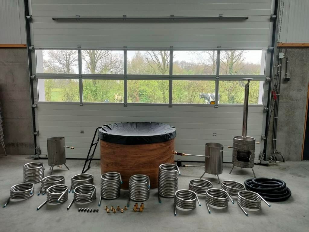 Zwembad verwarming houtgestookt spiraal rvs warmtewisselaar, Tuin en Terras, Ophalen of Verzenden, Zo goed als nieuw, Verwarming