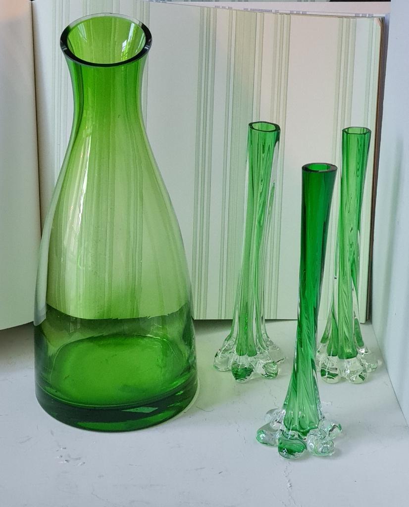 4 nuances de vert citron des années 70 - Ensemble de 4 vases, Enlèvement ou Envoi