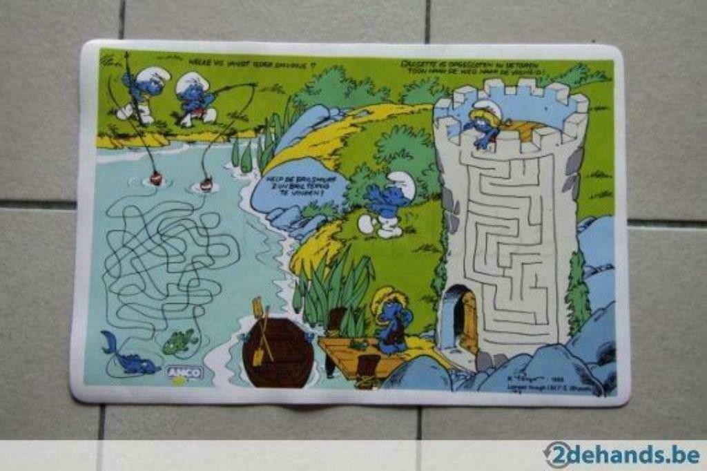 Onderlegger van de smurfen - Anco - 1988, Verzamelen, Ophalen of Verzenden, Zo goed als nieuw